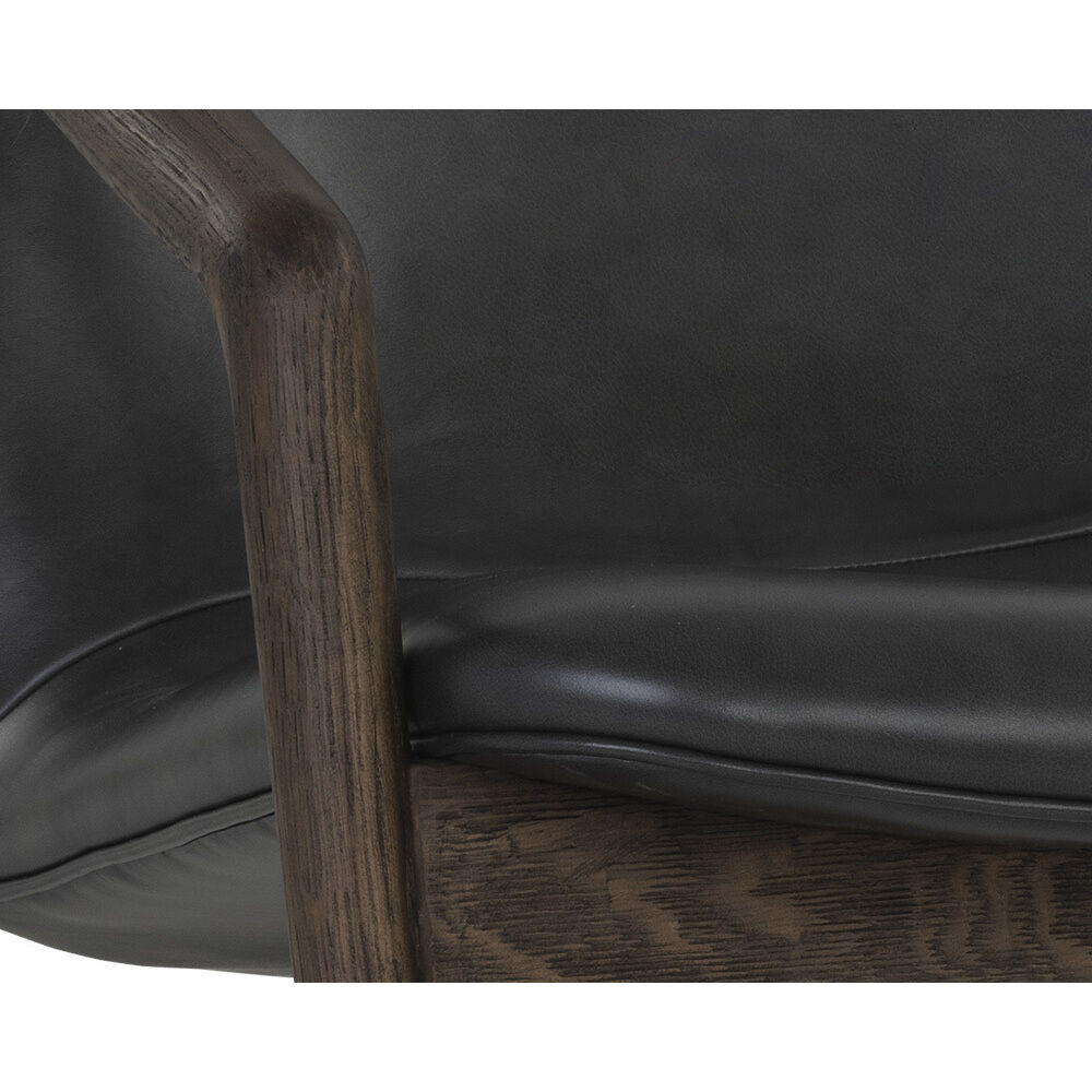 Cinelli Distressed Brown / Brentwood Charcoal Leather Lounge Chair